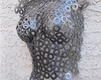 Metal Wall art sculpture abstract torso by Holly Lentz