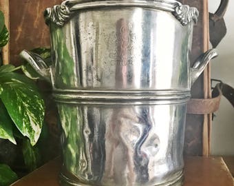 Vintage 1920s Silver Champagne Bucket from The Hotel Utica