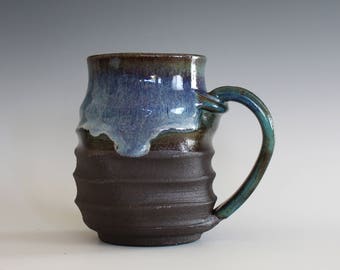 Pottery Mug, 13 oz, unique coffee mug, handmade ceramic cup, handthrown mug, stoneware mug, pottery mug, ceramics and pottery