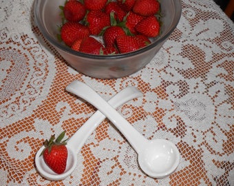 Serving Spoons Pottery Stoneware Dipper Ladle Laddle - Set of Two