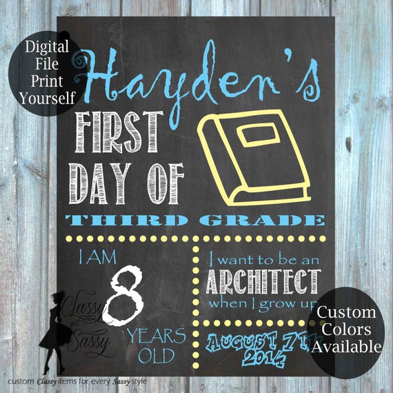 First Day Of School Chalkboard Sign 158