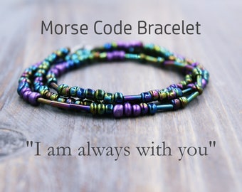 Long Distance Relationship Bracelet - Distance Bracelet - Long Distance Relationship Gift - Long Distance Morse Code Bracelet for Girlfriend