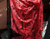 Vitage Styled Red Rose pashmina wrap Shawl