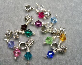 Birthstone Charms Swarovski Crystal Beads fits Pandora Bracelets & Chains