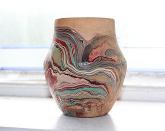 Vintage Nemadji Pottery Vase Swirl Pottery