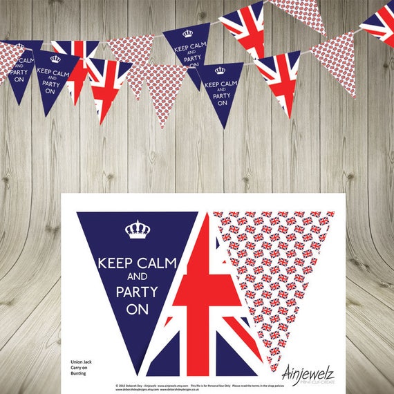 Union Jack Bunting Garland Banner Keep Calm INSTANT DOWNLOAD Printable British Flag Party Decoration Flags Home Decor London Union Jack Bunting Garland Banner Keep Calm INSTANT DOWNLOAD Printable British Flag Party Decoration Flags Home Decor London