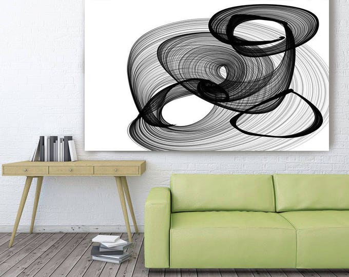 Abstract Black and White 17-31-59. Contemporary Unique Abstract Wall Decor, Large Contemporary Canvas Art Print up to 72" by Irena Orlov