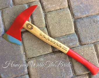 Customized Laser Engraved Fireman's Hatchet, Personalized Axe, Gift for Men, Father of the Bride Gift, Anniversary Gift, Fireman's gift