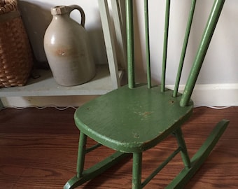 antique doll rocking chair