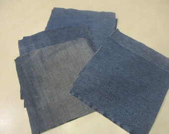 8 inch pre-cut denim squares set of 10