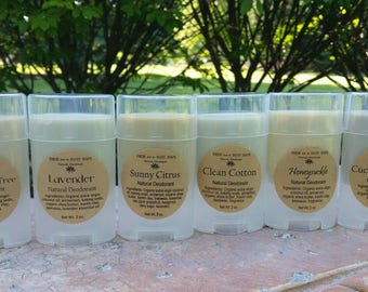 Natural Deodorant, Lavender Tea Tree, Sunny Citrus, Choose Your Scent, Aluminum Free, 2 ounce twist-up tube