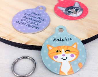 Cat Tag - Personalised Cat ID Tag - Identity Tag for Cat - Cat Name Tag- Cat Collar