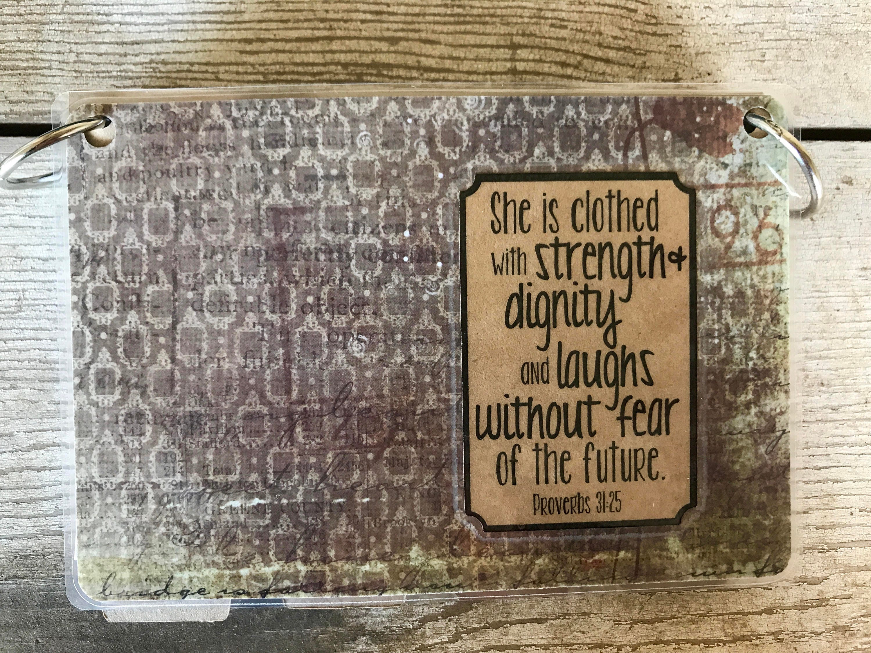 4x6 Index Card Binder with Custom Bible Verse Vintage Brown