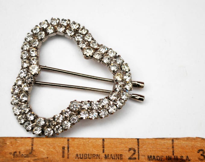 Rhinestone hair clip - silver Clover shape barrette - bobby pin - Wedding bride