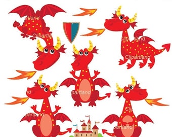 ON SALE INSTANT Download. Dragons clip art. Cdr_3. Personal and commercial use.