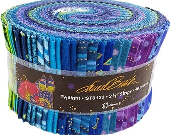 Clothworks, Laurel Burch, Twilight, Jelly Roll Fabric Pack
