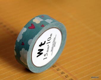Masking tape / adhesive tape / adhesive tape clouds and hearts 15mm x 15m