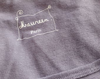 size S T-shirt purple gray neck dancer 100% cotton discontinued
