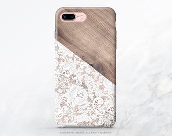 iPhone 7 Case Wood White Lace iPhone 7 Plus iPhone 6s Case iPhone SE Case iPhone 6 Case iPhone 5S Case Galaxy S7 Case Galaxy S8 Case T184