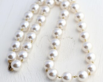 Vintage Faux Pearl Necklace - Made in 1950's Japan, 9" or 14.5" long - 1 Necklace