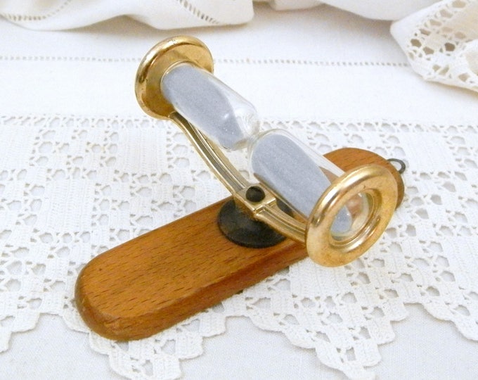 Vintage Mid Century Wall Hanging Swivel Glass and Wooden Egg Timer with Pale Blue Sand from France, Retro Kitchenware, 1960s Home Decor Vintage Mid Century Wall Hanging Swivel Glass and Wooden Egg Timer with Pale Blue Sand from France, Retro Kitchenware, 1960s Home Decor