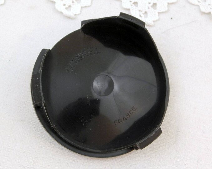 French Vintage Mid Century 1960s White Milk Glass Coffee Pot with Blue Pattern by Sovirel, Retro Kitchenalia from France, Pyrex , Acropal