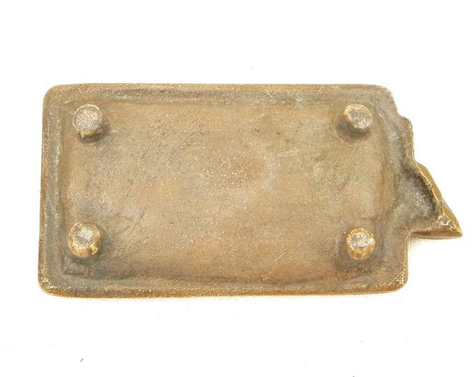 Small Art Nouveau Bronze Ashtray Decorated with a Finch Bird Perched on a Branch, Belle Epoque Vide Poche, Victorian Metal Work, Ring Dish