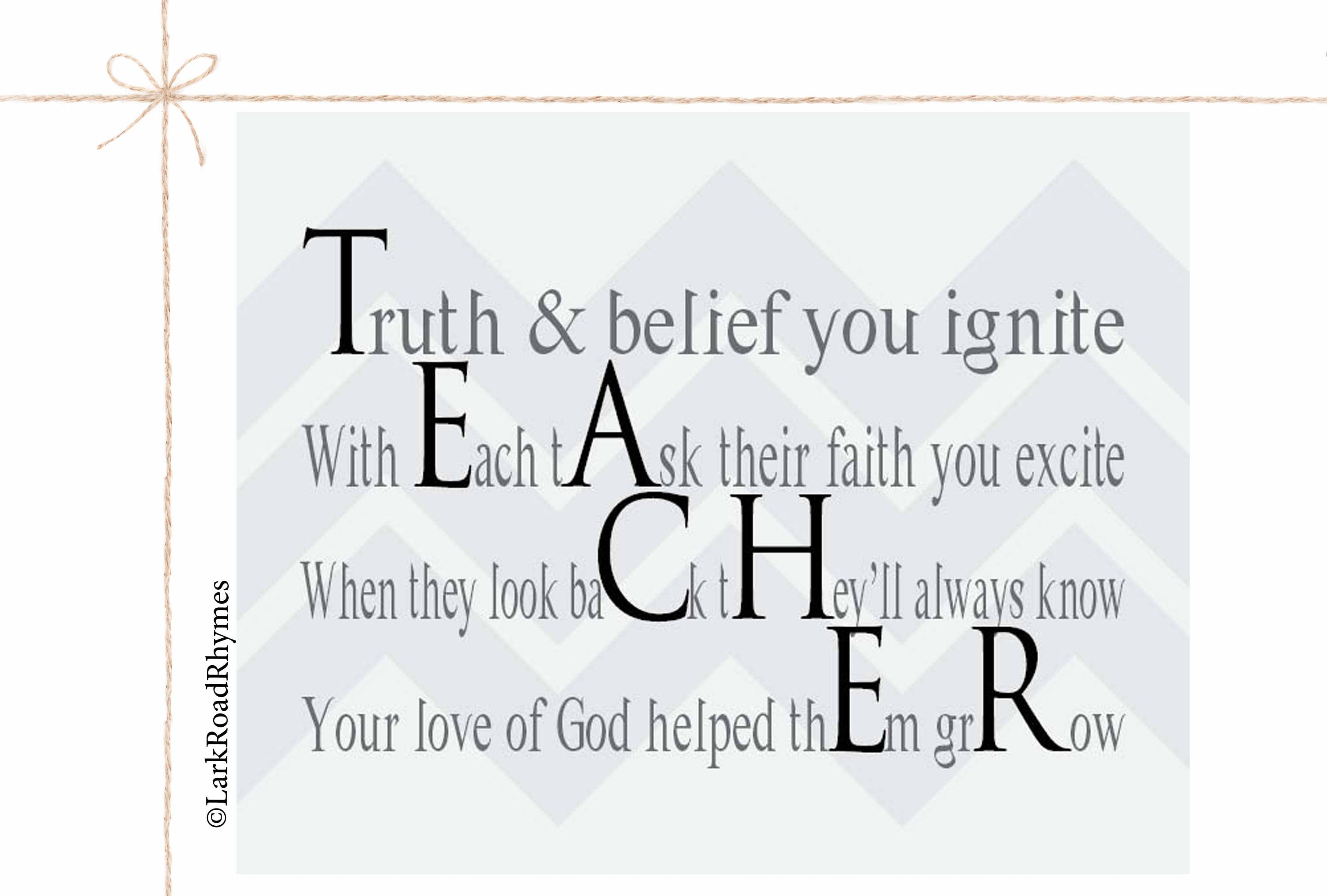 Bible Teacher Sunday School Teacher Gift Religious Teacher