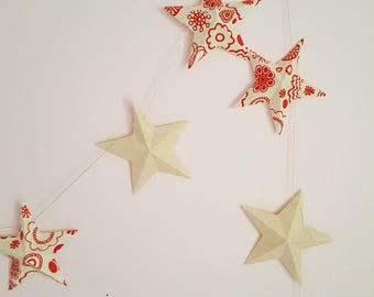 The "12 magic stars" paper Garland in red flowers