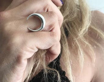 Moon ring,crescent moon ring,silver 925 ring,sterling silver ring,horn ring,moon ring,crescrent moon ring,solid silver ring,taurus ring