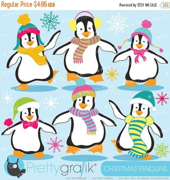 80% OFF SALE 80 Percent 0FF Sale Penguins clipart commercial use, vector graphics, digital clip art, digital images - Cl587 Il_570xn