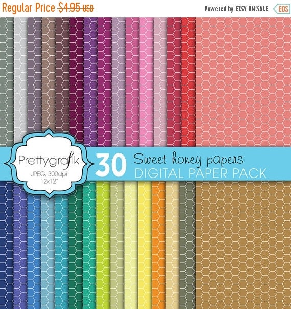 80% OFF SALE honeycomb hexagonal digital paper, commercial use, scrapbook papers, background - PS600 Il_570xn