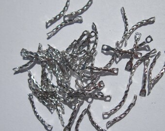 silver metal connector striped 12 mm.-(5 40 stems