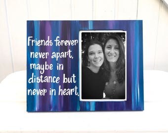 Best friend picture frame. ANY COLORS! Made to order. Long distance friendship picture frame. Free customization. Friend photo frame. Custom