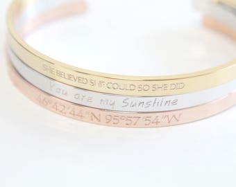 Personalized Bracelet, C6-E1, 1pc, 150mm Circumference, 2mm Thick, Name Bracelet, Friendship Bracelet, Bangle Bracelet, Engraved Bracelet
