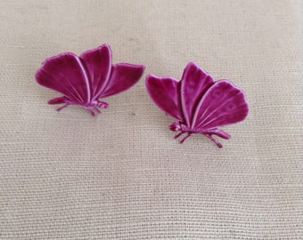 1970's clip-on ear-rings "butterfly"