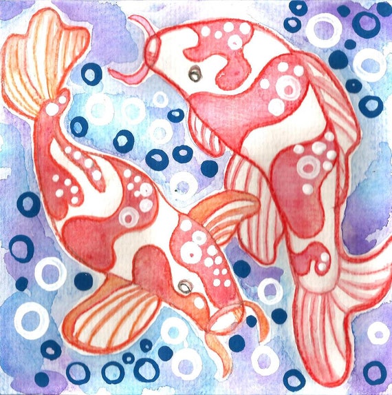 JAPANESE KOI PAINTING koi art gallery koi fish wall art