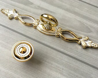 Antik Messing Blume Möbelknöpfe Griffe für Möbel / Knäufe