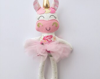 Unicorn doll - fabric doll - handmade doll - rag doll - girls room decor - girls toy - baby gift - cloth doll - unicorn - plush - nursery
