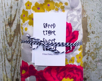 SALE!!! READY To Ship!! Floral Baby Girl Bed Sheet - Baby Crib Sheet