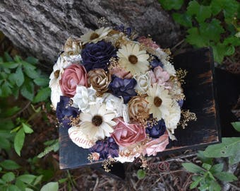 Wedding Bouquet Rustic Bouquet Navy Bouquet Champagne Bouquet Sola Bouquet Ivory Bouquet Rustic Bouquet Daisy Bouquet Sola Navy Pink Sola
