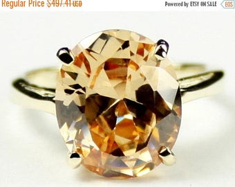 On Sale, 30% Off, Champagne CZ, 14Ky Gold Ring, R055