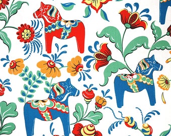 Swedish Dala Horse Kitchen towel Tea towel Cotton towel 18'x28' (45X70 cm) Dish towel Dala Horse Towel Gift For Horse Lover Red Dala Horse