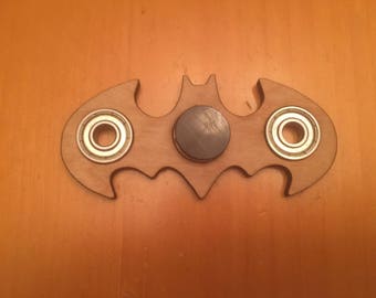 Wood Batman Batwing Laser Cut Fidget Spinner Baltic Birch for Kids or Adults