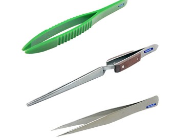 Tweezers set 3 Pieces includes Plastic, AA and Straight Cross-Locking