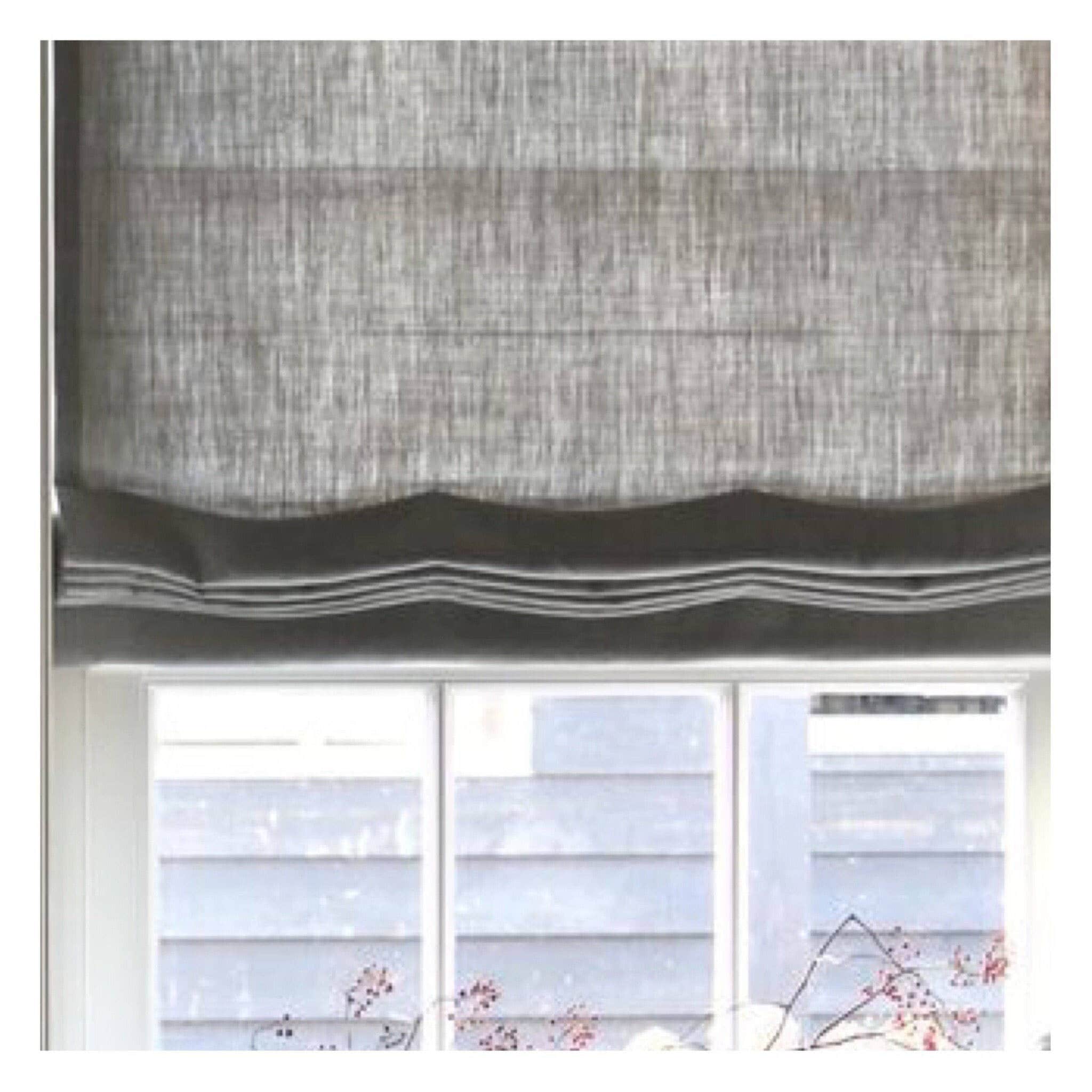 Natural Gray Linen Roman Shade