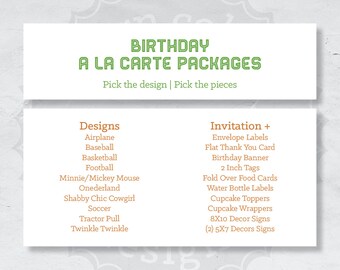 Birthday A La Carte Packages