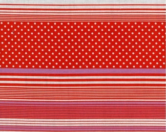 Polka dots and stripes cotton fabric