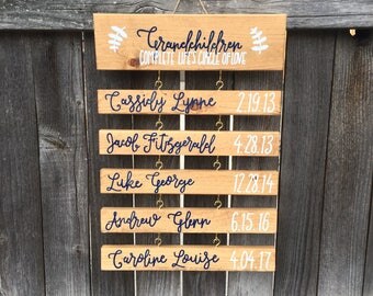 custom | grandchildren sign | wall hanging | handmade home decor