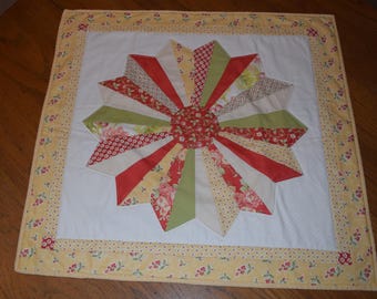 Quilted Dresden Plate Table Topper 25" sq